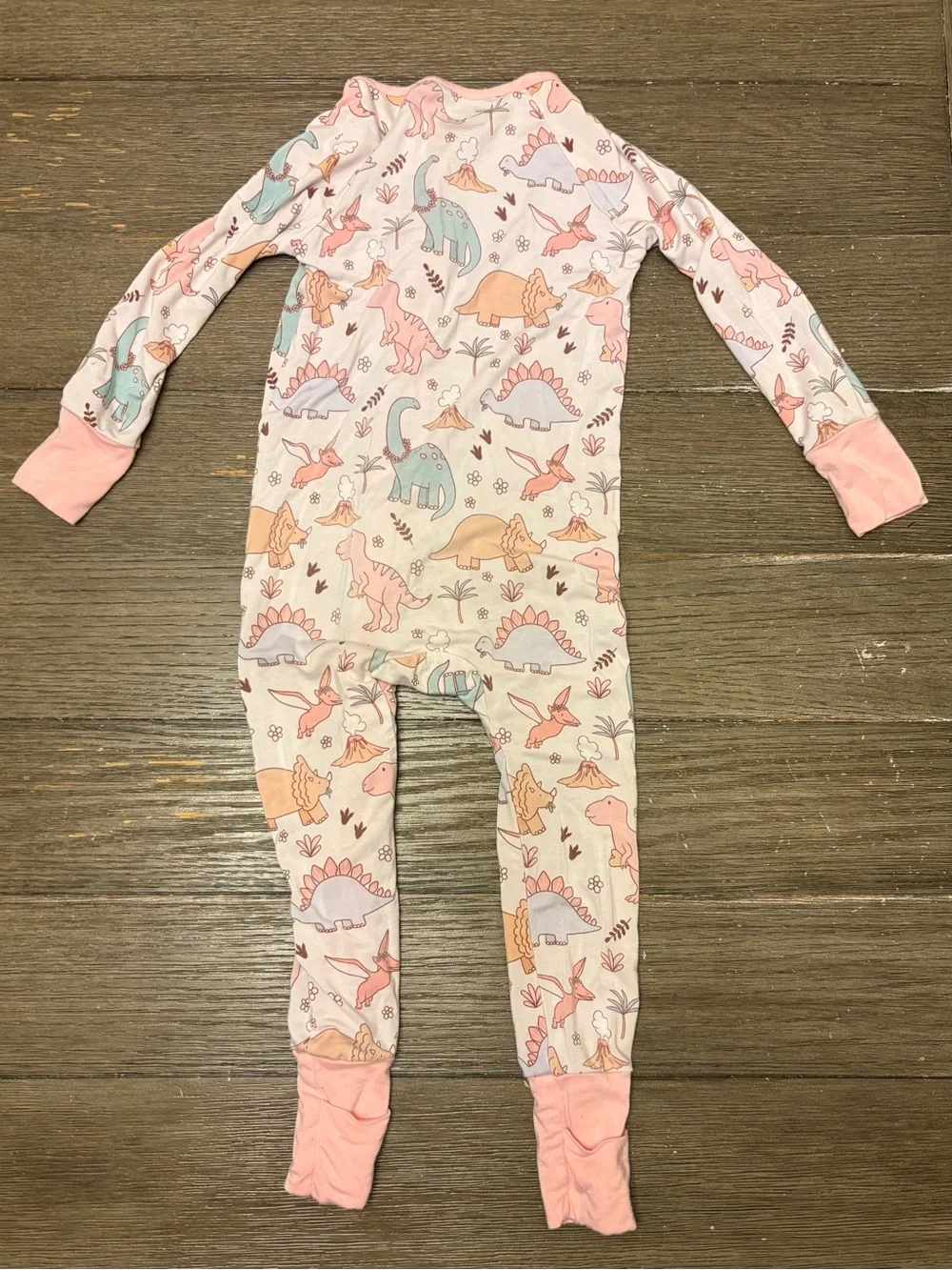 Caden Lane Pink Dino Zip Footed Zippy Pajamas